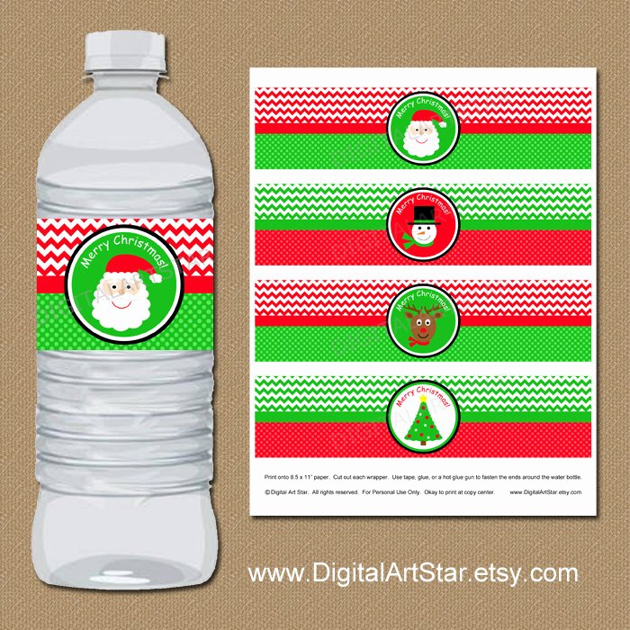 Diy Water Bottle Label Template Inspirational Christmas Water Bottle Label Template Kids Christmas Party