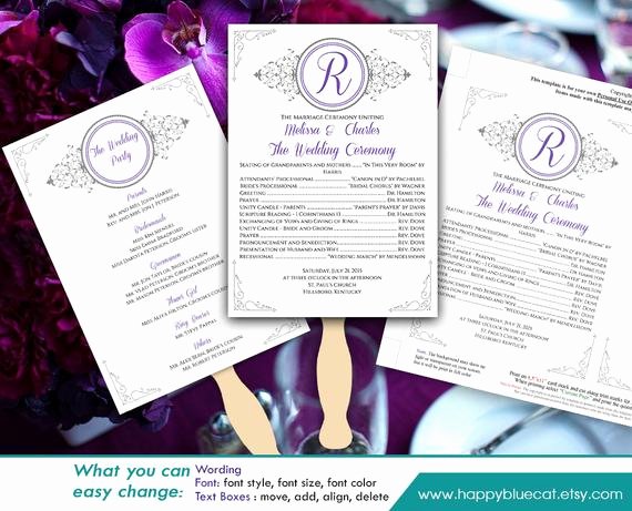 Diy Wedding Fan Template Lovely Diy Printable Wedding Fan Program Template Instant Download