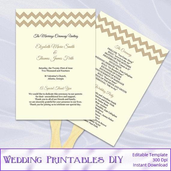 Diy Wedding Fan Template Luxury Items Similar to Rustic Wedding Program Fans Template Diy