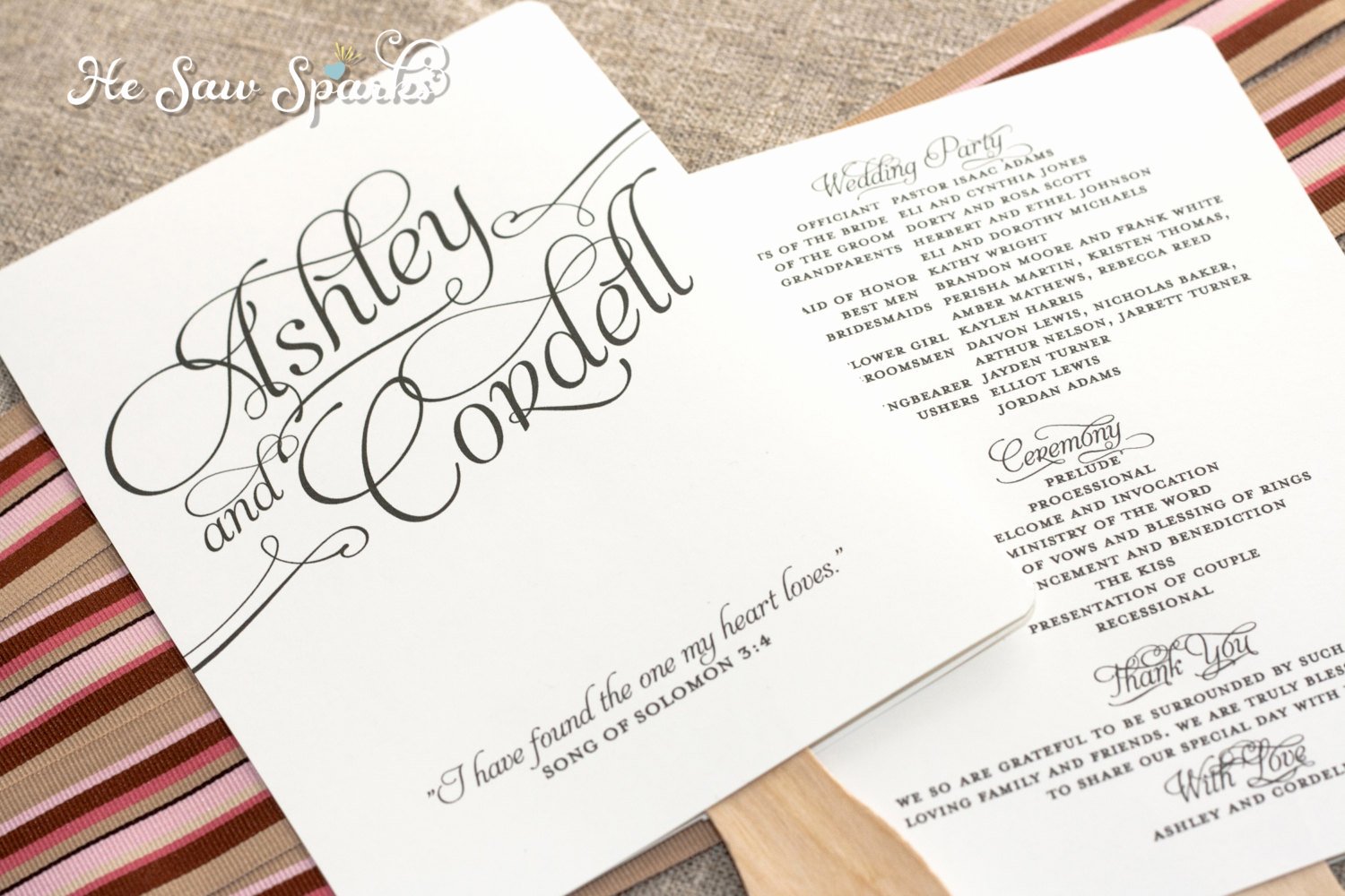 Diy Wedding Program Fan Templates New Matching Paddle Fan Program Diy Printable