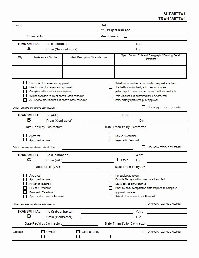 Document Transmittal form Template Awesome Submittal Transmittal Cms