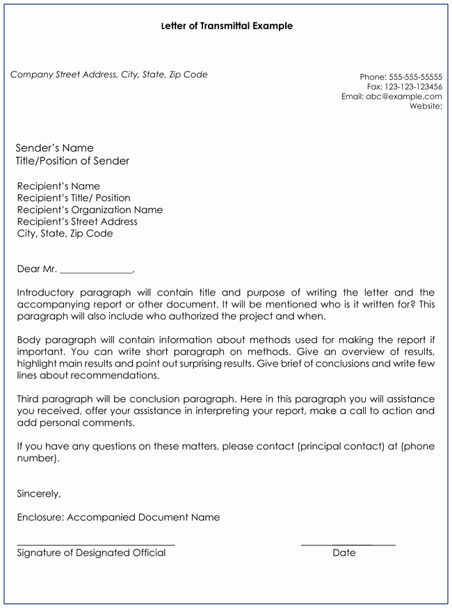 Document Transmittal form Template Elegant Transmittal Letter Templates 10 Best Examples &amp; formats