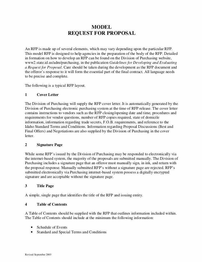 Documentary Proposal Sample Inspirational Sample Request for Proposal format