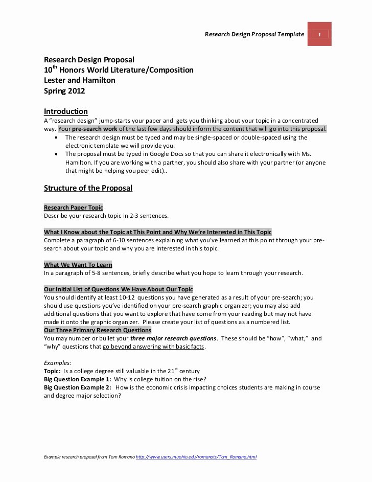 Documentary Proposal Sample Unique Media 21 Spring 2012 Research Design Proposal Guidelines