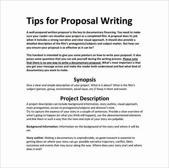 Documentary Proposal Template Fresh Writing Proposal Template 19 Free Word Excel Pdf