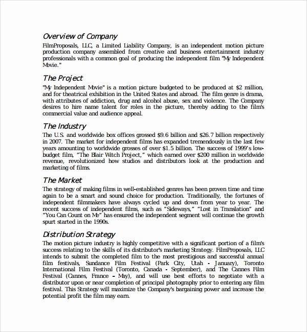 Documentary Proposal Template Lovely 16 Proposal Templates Pdf Word