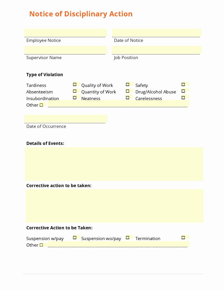 Documenting Employee Behavior Template Beautiful Employee Write Up form Templates Word Excel Samples
