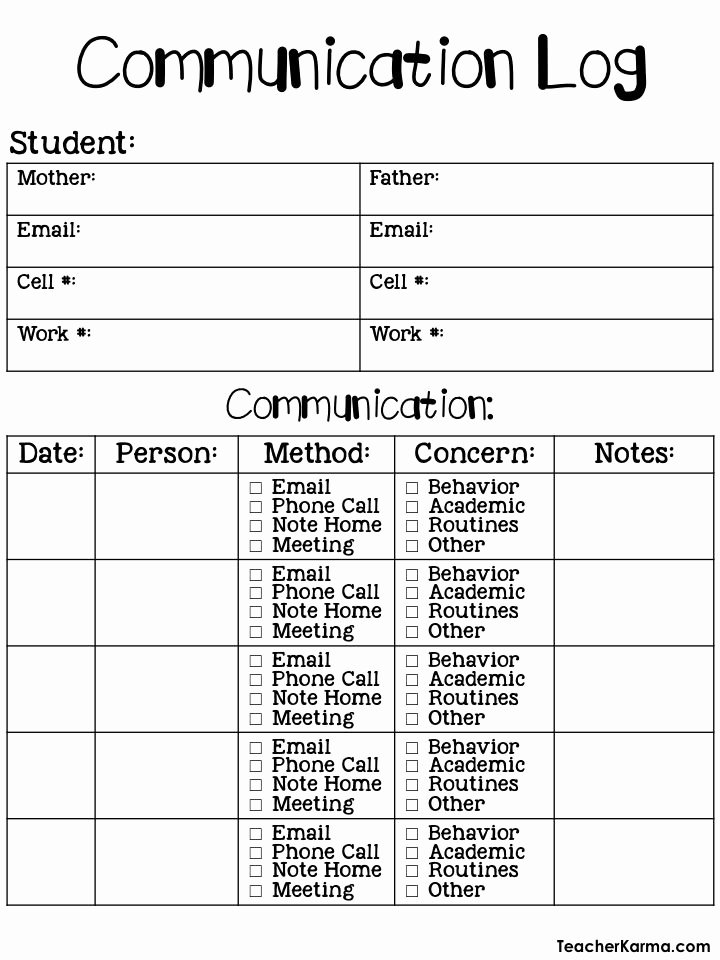 Documenting Employee Behavior Template Beautiful Parent Munication Documentation