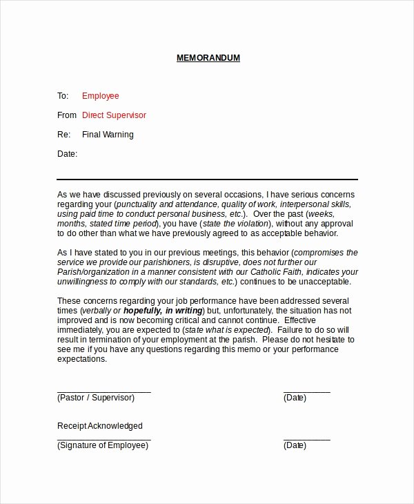 Documenting Employee Behavior Template Best Of Employee Memo Template 10 Free Word Pdf Document