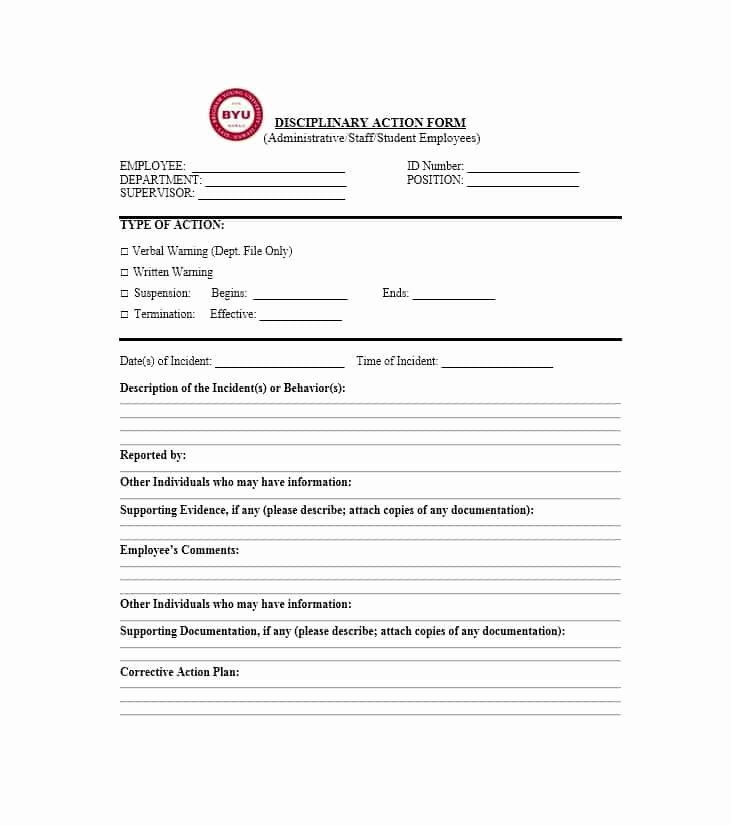 Documenting Employee Behavior Template Fresh 40 Employee Disciplinary Action forms Template Lab