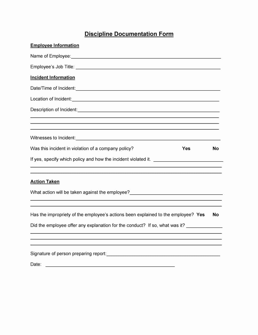 Documenting Employee Behavior Template Fresh 46 Effective Employee Write Up forms [ Disciplinary