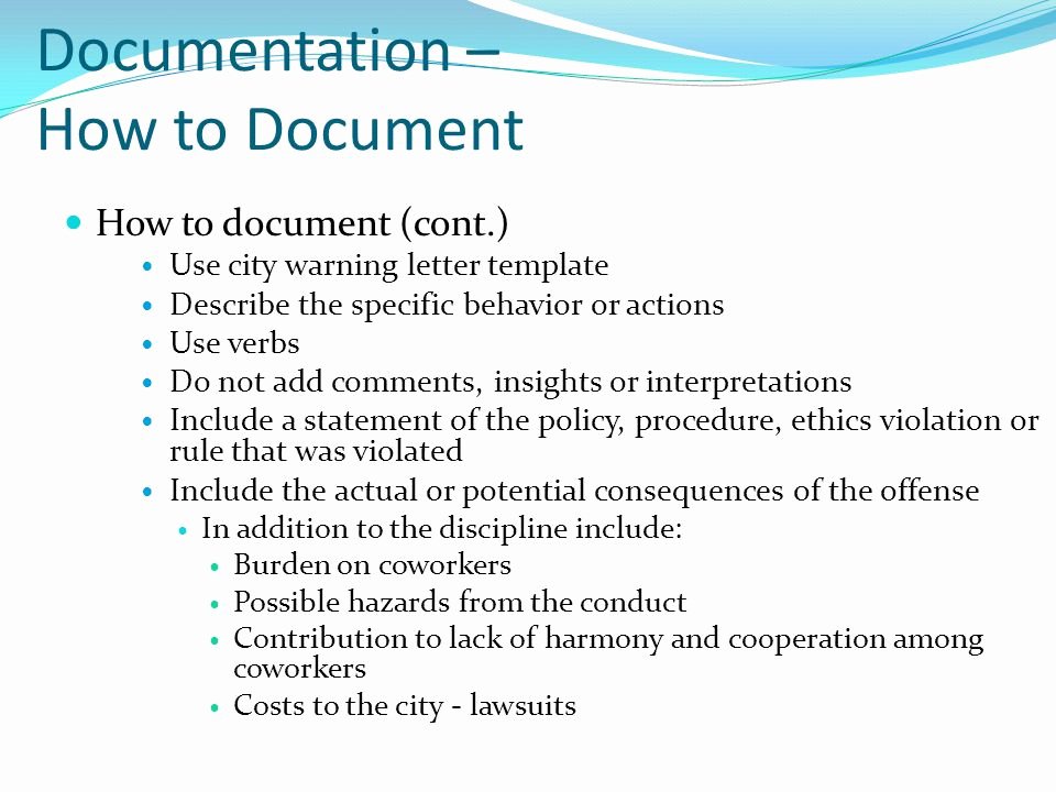 Documenting Employee Behavior Template Inspirational Documentation Discipline and Discharge Ppt