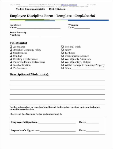 Documenting Employee Behavior Template Inspirational Employee Discipline Templates Templates&amp;forms