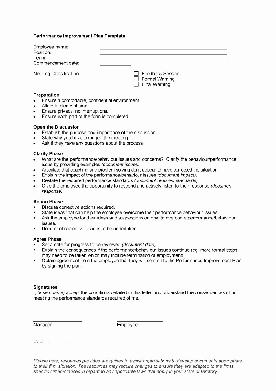 Documenting Employee Behavior Template Lovely 41 Free Performance Improvement Plan Templates &amp; Examples