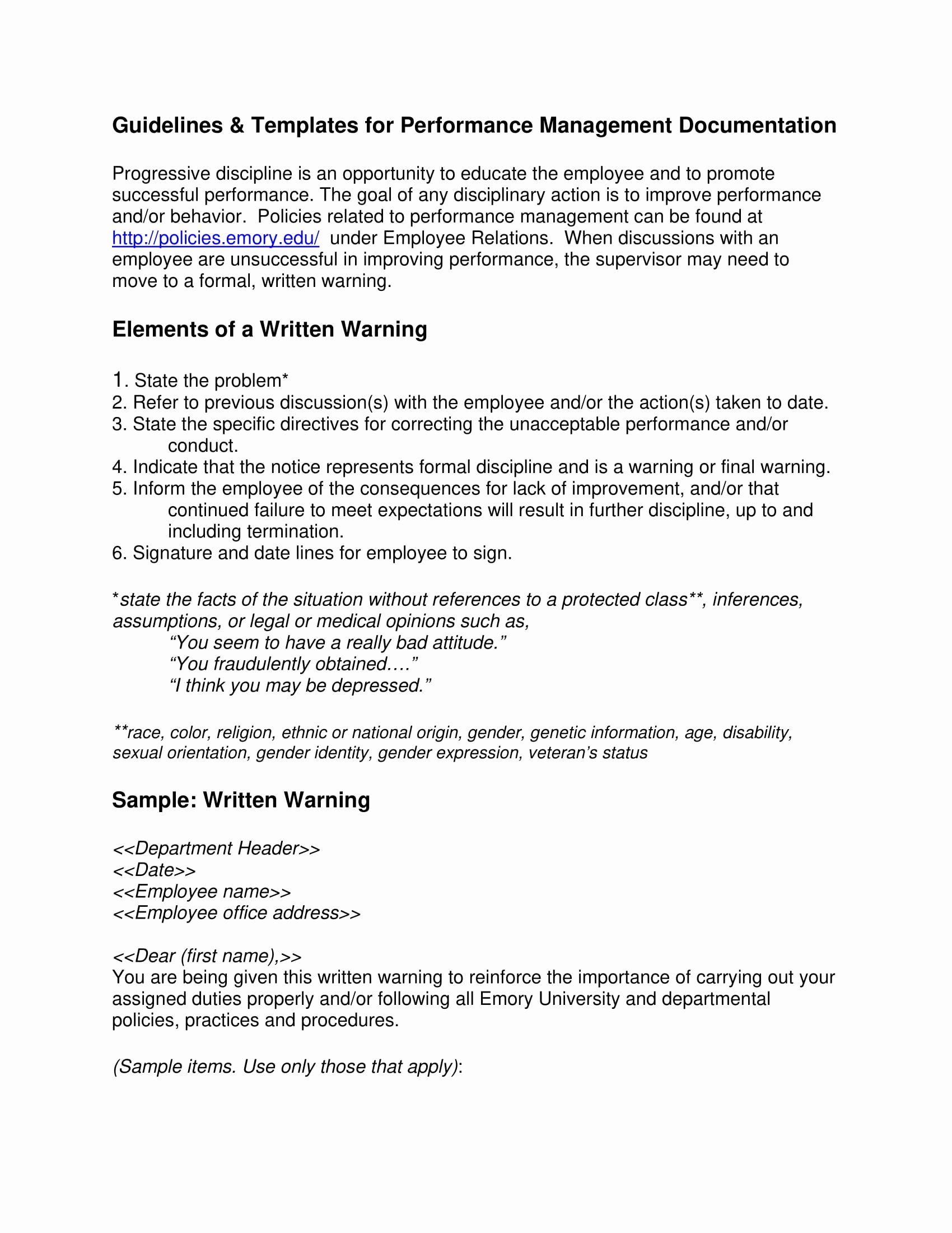 Documenting Employee Behavior Template Luxury 9 Employee Warning Letter Examples Pdf Word