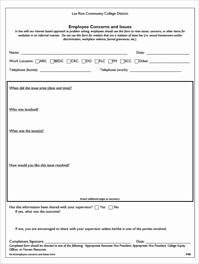 Documenting Employee Behavior Template New 23 Hr Plaint forms Free Sample Example format