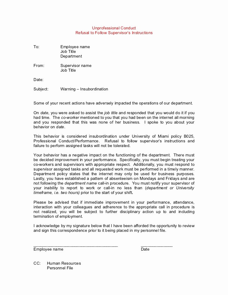 Documenting Employee Behavior Template Unique Template Disciplinary Letter Amples Gables