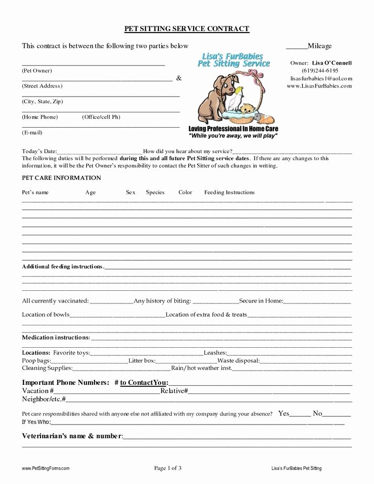 Dog Boarding Report Card Template Fresh Pet Sitting Contract Templates Dogs