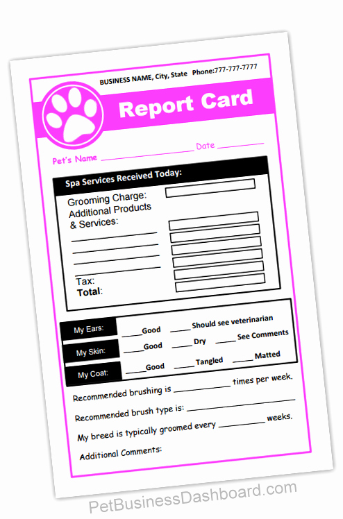 Dog Boarding Report Card Template Unique Report Cards