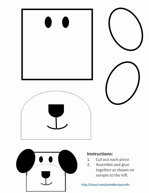 Dog Face Template Best Of Printable Dog Patterns with Simple Shapes for Kids Crafts