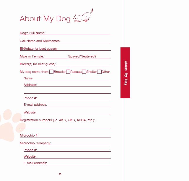 Dog Health Record Template Beautiful 24 Of Healthy Dogs Template