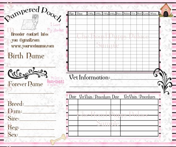 Dog Health Record Template Lovely for Dogs Dog Breeders and Dogs On Pinterest