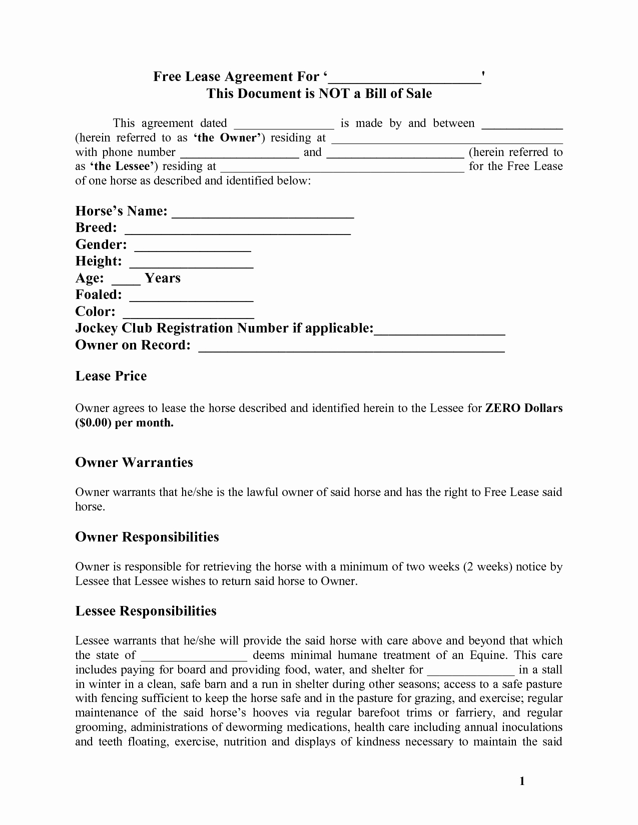 Dog Training Contract Template New Horse Template Printable