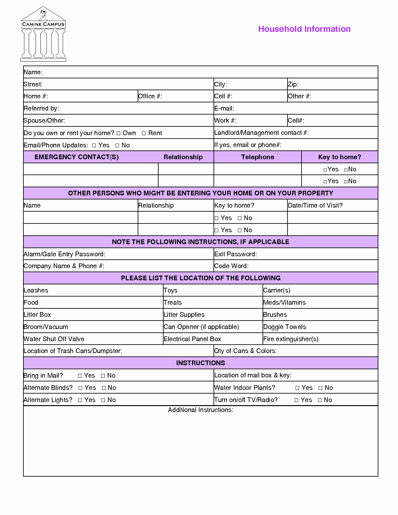 Dog Training Contract Template Unique Pet Sitting Contract form by Reb Pet Sitting forms