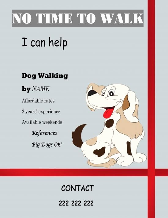 Dog Walking Flyer Ideas Elegant Free Templates Dog Walking