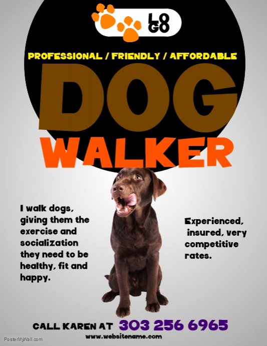 Dog Walking Flyer Ideas Inspirational Dog Walkers Flyer Template