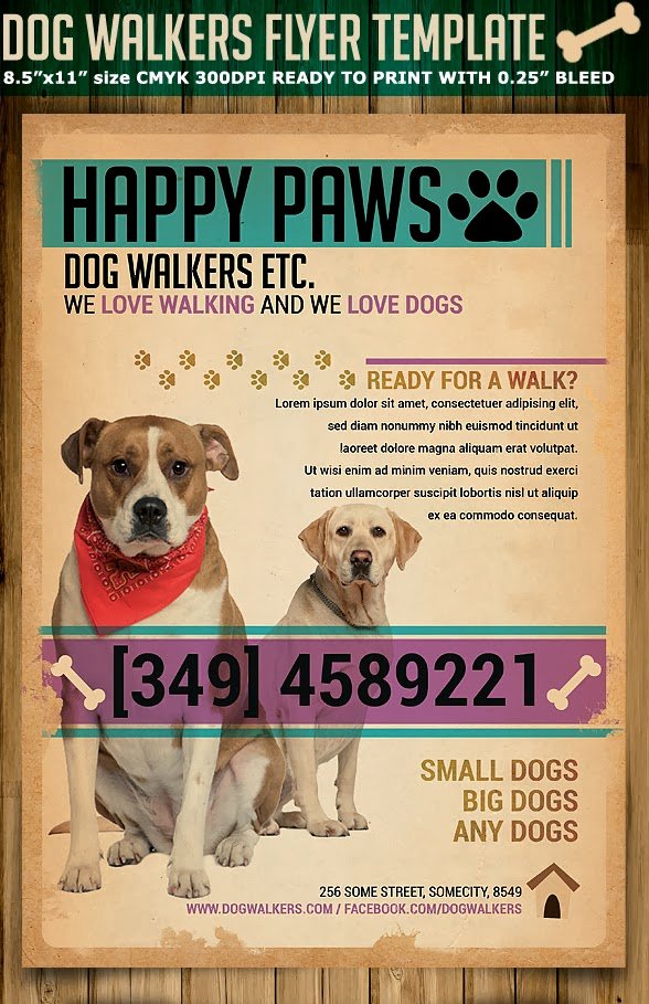 Dog Walking Flyer Ideas Unique Dog Walkers Flyer Template