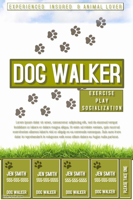 Dog Walking Flyer Template Elegant Dog Walker Template