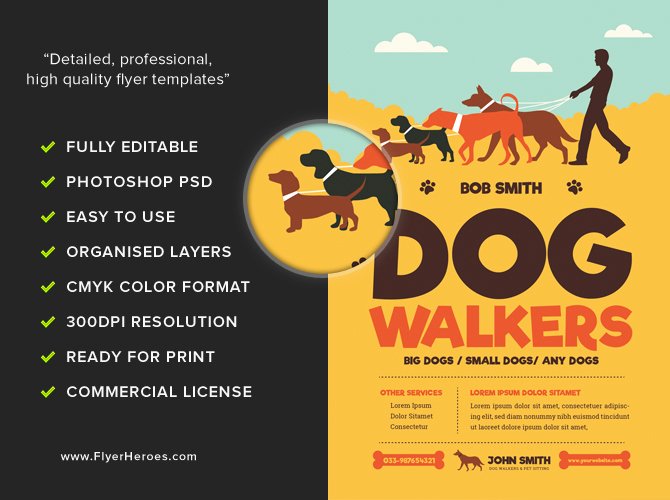 Dog Walking Flyer Template Elegant Dog Walkers Flyer Template Flyerheroes