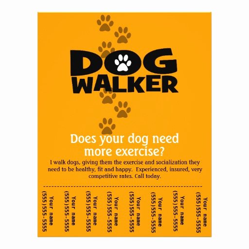 Dog Walking Flyer Template Elegant Dog Walking Business Tear Sheet Flyer Template