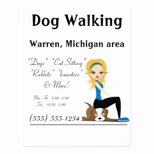 Dog Walking Flyer Template Inspirational Dog Walker Pet Sitter Business Flyers