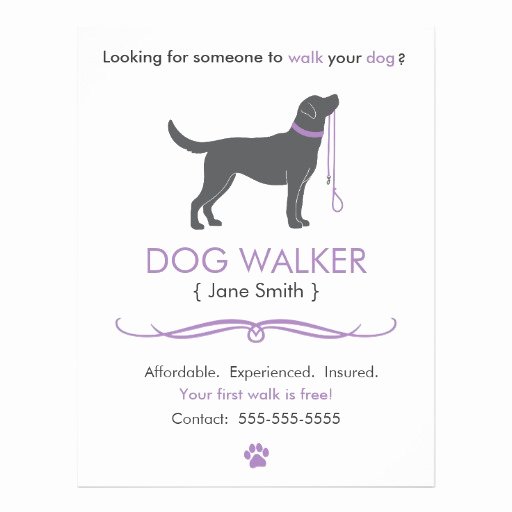 Dog Walking Flyer Template Lovely Dog Walker Walking Business Flyer Template