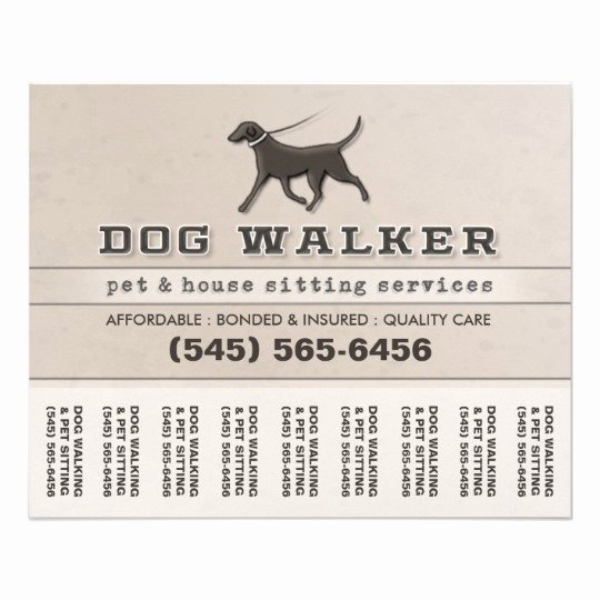 Dog Walking Flyer Template Luxury Dog Walker &amp; Pet Sitting Tear F Flyer 5 6 X 4 5