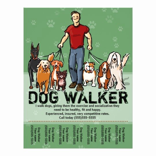 Dog Walking Flyer Template Luxury Dog Walker Dog Walking Guy Grn Promotemplate Flyer