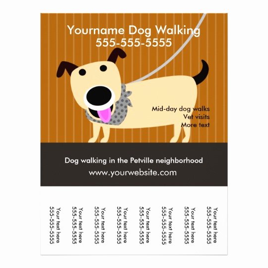 Dog Walking Flyer Template Luxury Dog Walker S Flyer with Tear Off Tags