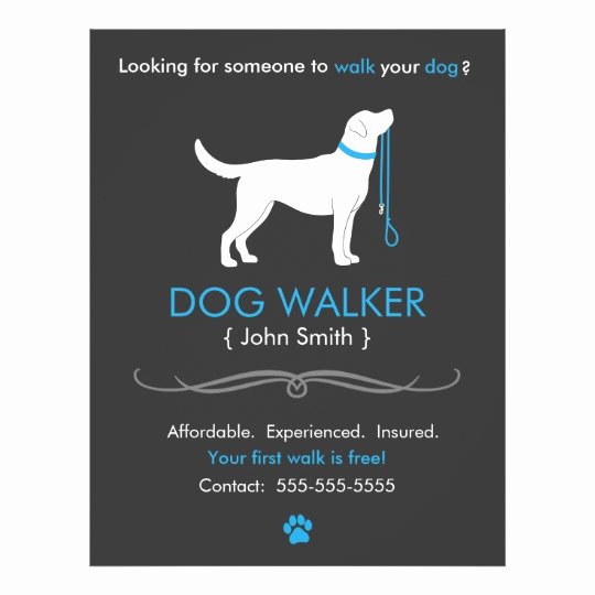 Dog Walking Flyer Template New Dog Walker Walking Business Flyer Template