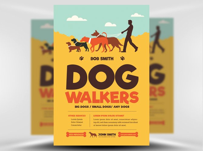 Dog Walking Flyer Template New Dog Walkers Flyer Template Flyerheroes