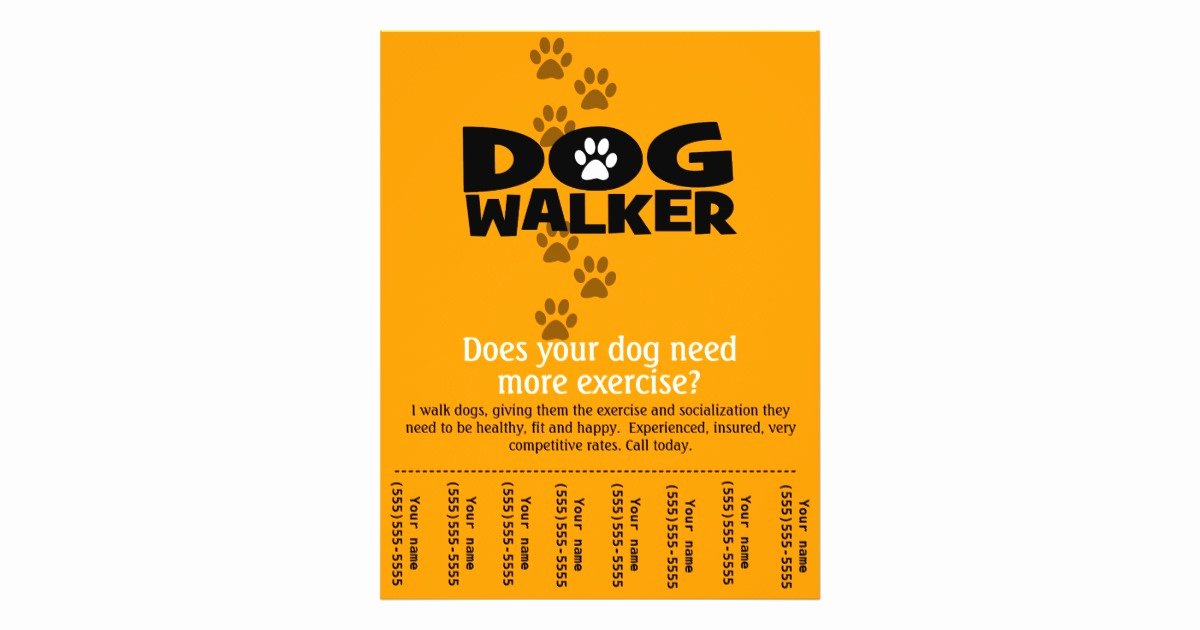 Dog Walking Flyer Template Unique Free Dog Walking Flyer Template