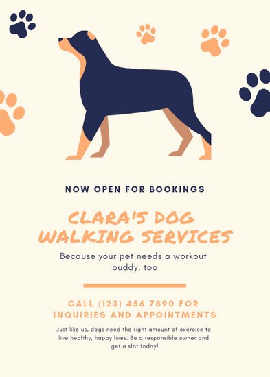 Dog Walking Template Beautiful Customize 66 Dog Walker Flyer Templates Online Canva