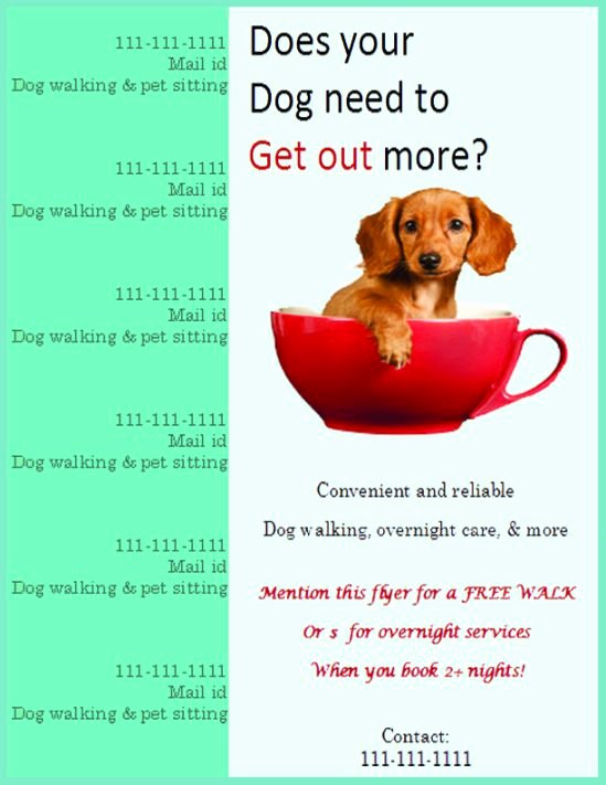 Dog Walking Template Best Of 25 Dog Walking Flyers for Small Dog Sitting Businesses