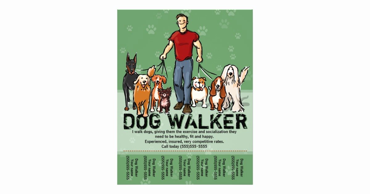 Dog Walking Template Lovely Dog Walker Dog Walking Guy Grn Promotemplate Flyer