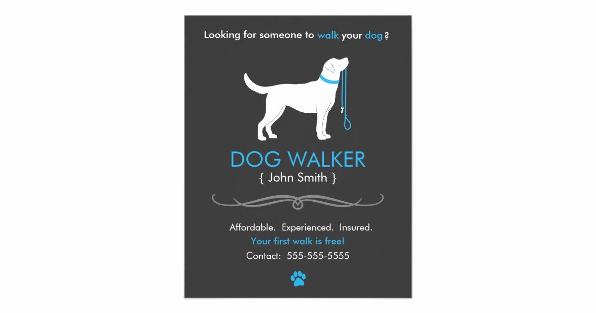 Dog Walking Template Luxury Dog Walker Walking Business Flyer Template Small