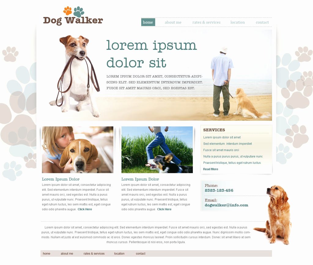 Dog Walking Template Luxury Dog Walking Website Template