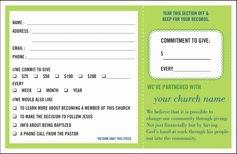 Donor Pledge Card Template Elegant Pledge and Wel E Cards E Write Pany