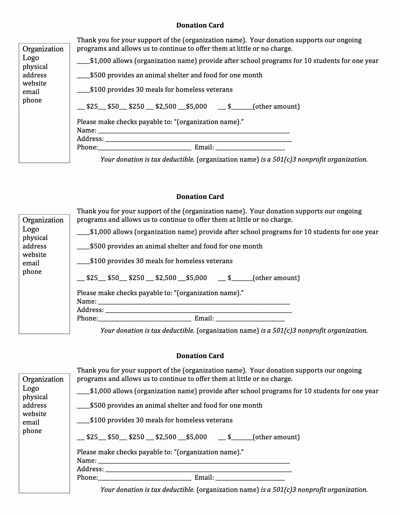 Donor Pledge Card Template Elegant Sample Donation Request Letter and Donation Card – the