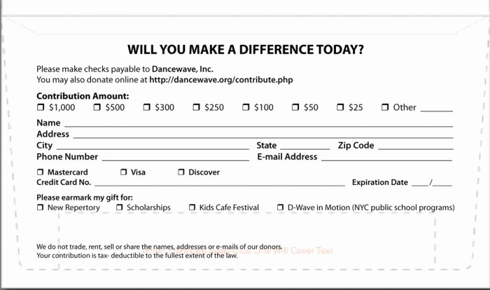 Donor Pledge Card Template Fresh What is A Remit Envelope